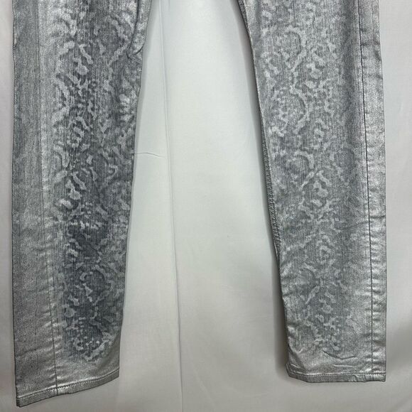 Faith Connection Silver Snakeskin Pattern Jeans Size 30 - Picture 3 of 9